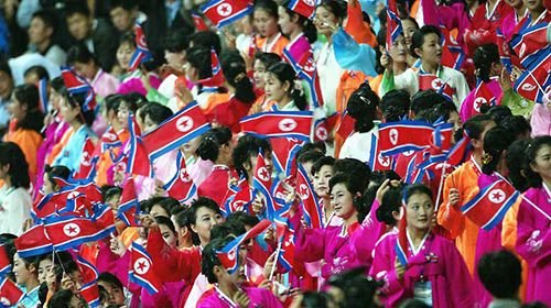 North Korea’s all-female sports cheerleading team